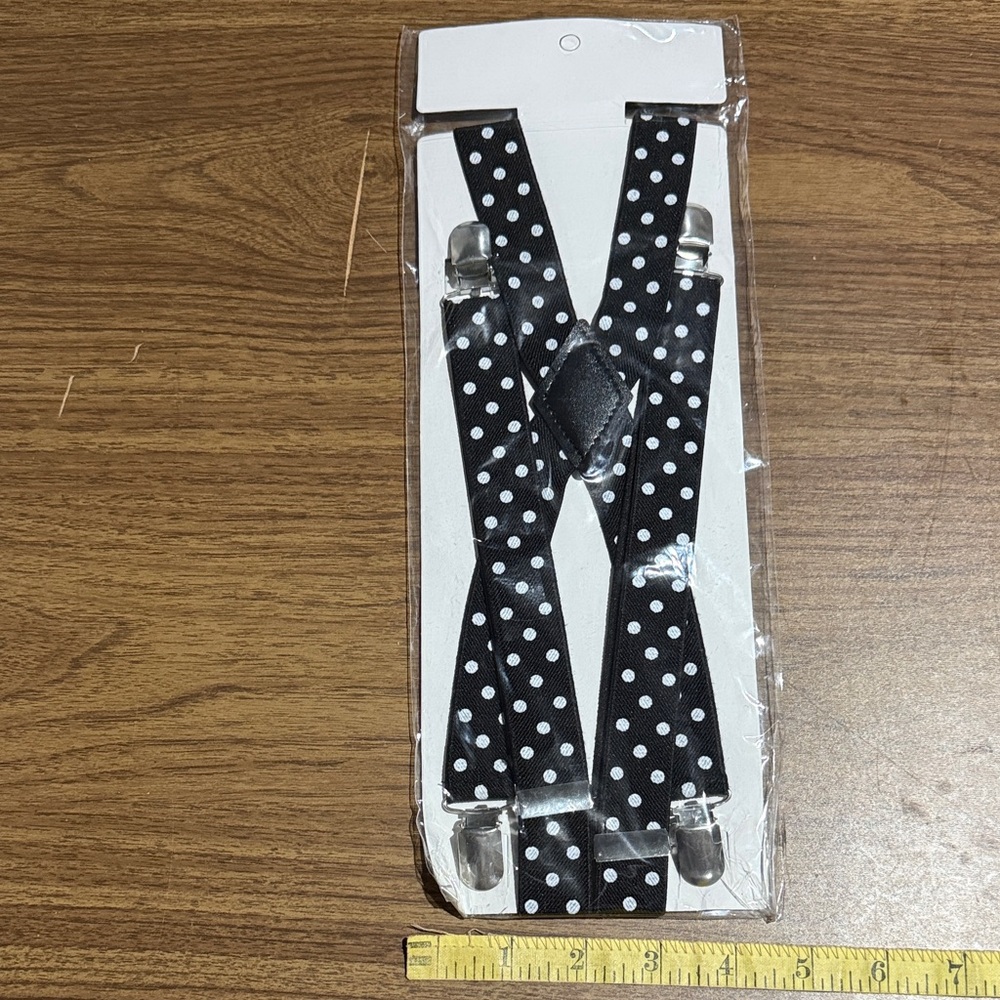 Black Polka Dot Suspenders